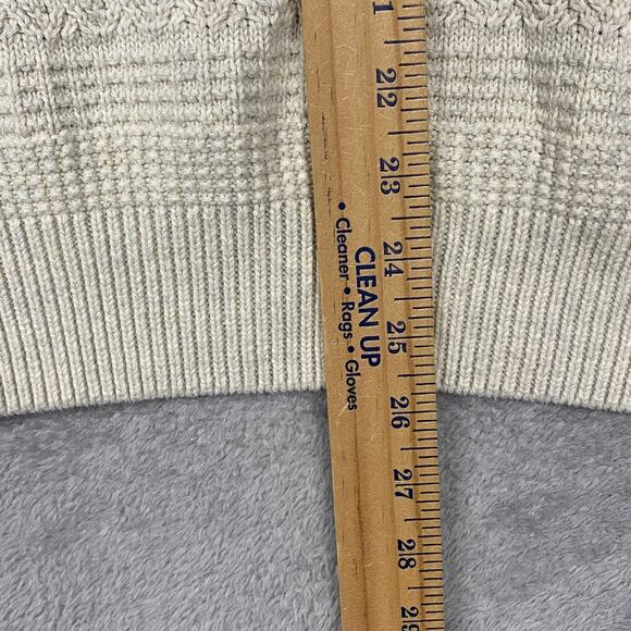 Chaps Sweater Mens Medium Fisherman Beige Henley Mock‎ Neck Pullover Neutral - Picture 5 of 10